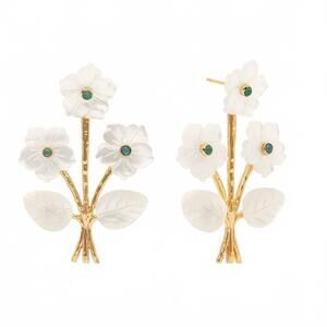 NEW CAPUCINE DE WULF women's mermaid garden convertible bouquet post earrings in